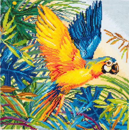 Large Printed Cross Stitch Kit: Parrot