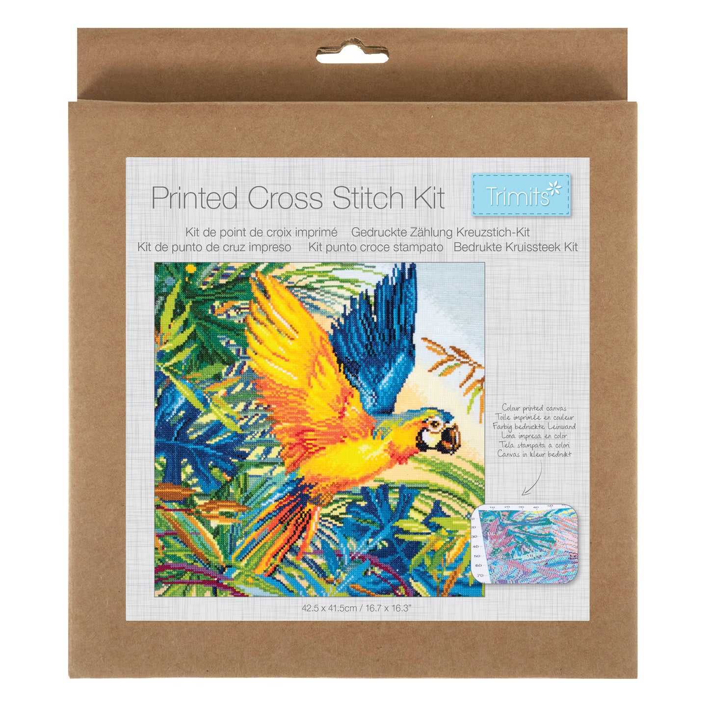 Large Printed Cross Stitch Kit: Parrot