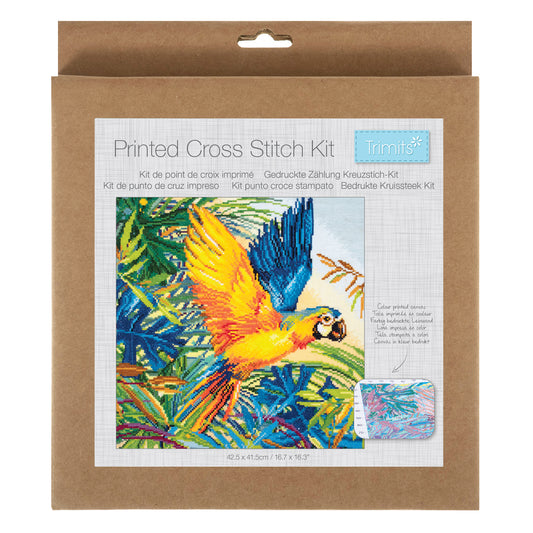 Large Printed Cross Stitch Kit: Parrot
