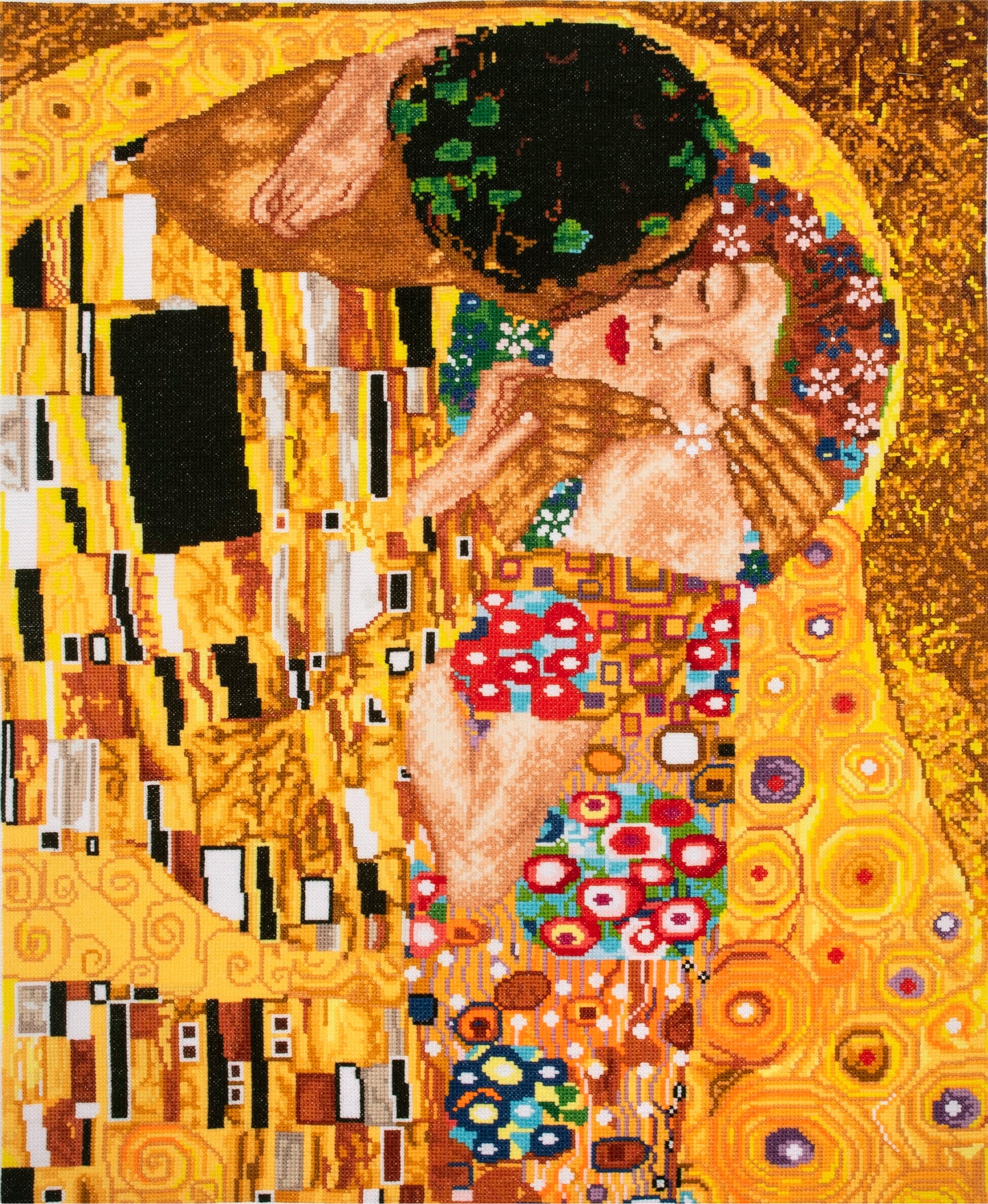 Extra Large Printed Cross Stitch Kit: The Kiss (Klimt)