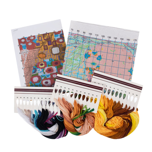 Extra Large Printed Cross Stitch Kit: The Kiss (Klimt)