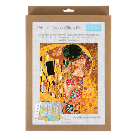 Extra Large Printed Cross Stitch Kit: The Kiss (Klimt)