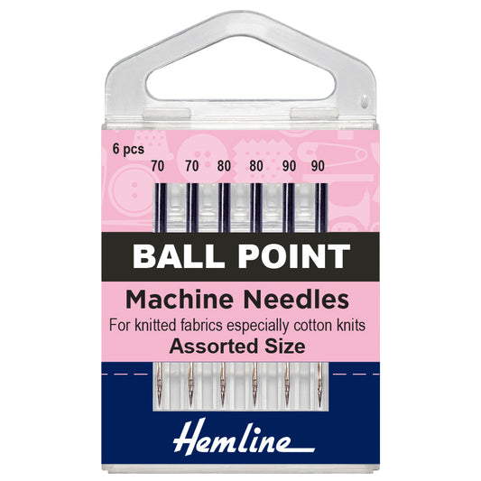Hemline Sewing Machine Needles: Ball Point: Mixed