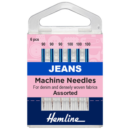 Hemline Sewing Machine Needles: Jeans: Heavy Mixed