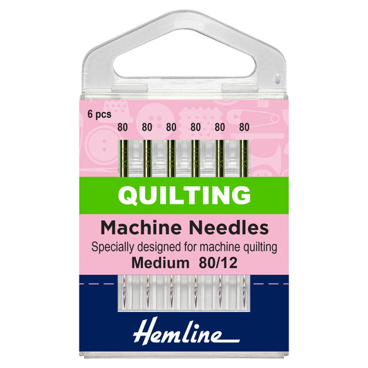 Hemline Sewing Machine Needles: Quilting: Medium 80(12)
