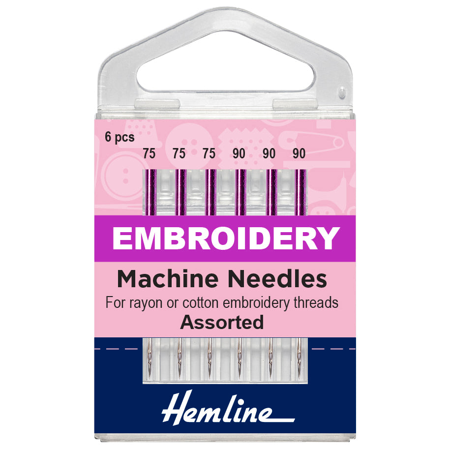 Hemline Sewing Machine Needles: Embroidery: Mixed