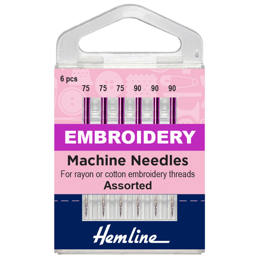 Hemline Sewing Machine Needles: Embroidery: Mixed