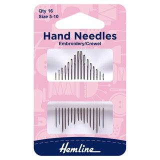 Hand Sewing Needles: Embroidery: Crewel: Size 5-10