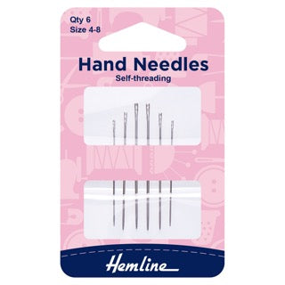 Self-Threading Sewing Needles: Size 4-8