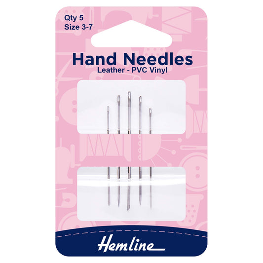 Hand Sewing Needles: Leather-PVC-Vinyl: Size 3-7