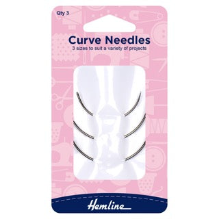Hand Sewing Needles: Curved Set: 3 Pieces
