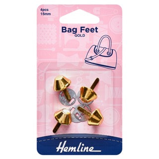 Bag Feet: 15mm: Gold: 4 Pieces