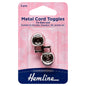 Adjustable Cord Toggles: 6mm: Silver