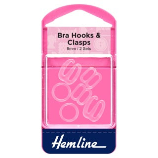 Bra Hooks & Clasps: Clear: 9mm