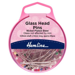 Glass Head Pins: 34mm