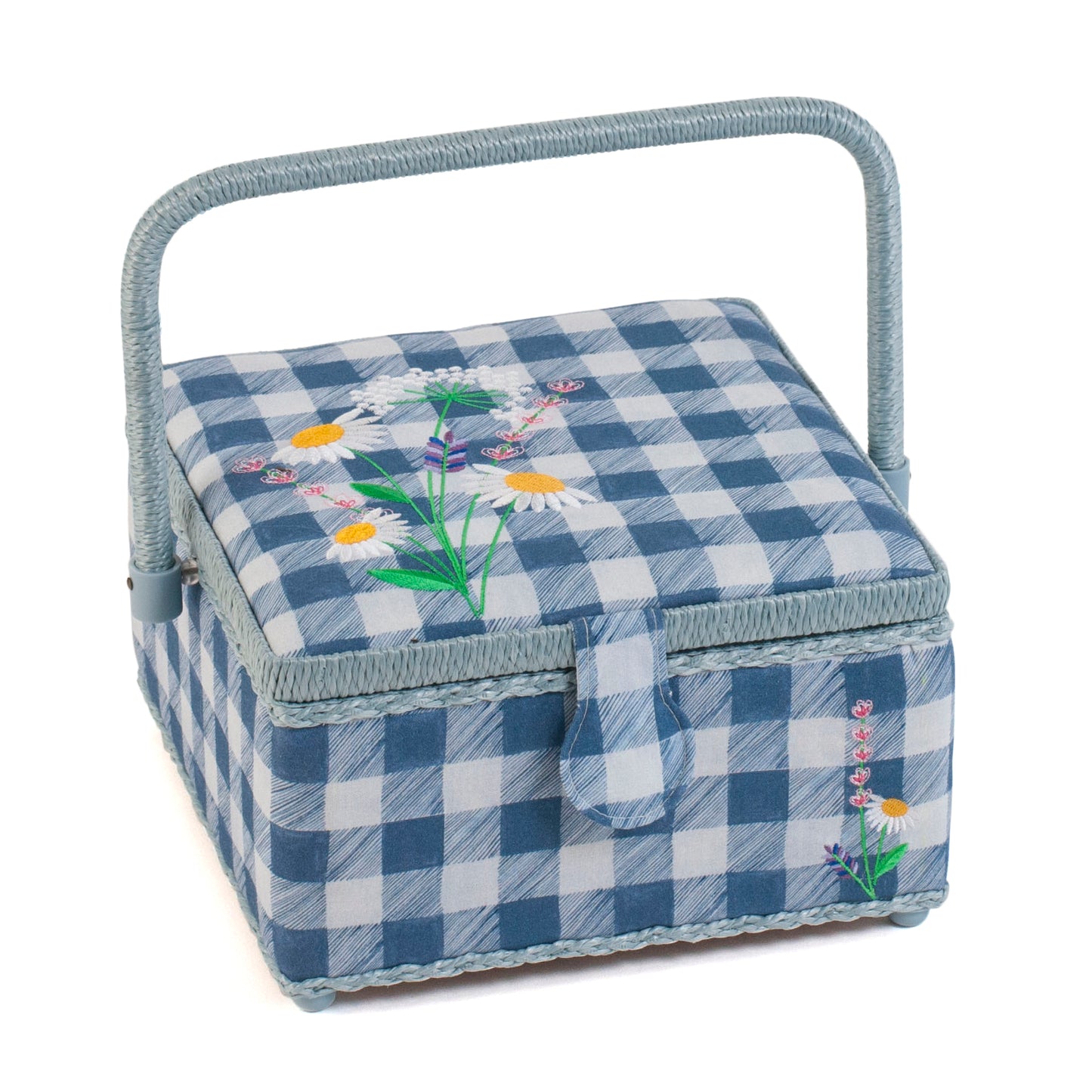 Square Sewing Box: Wild Floral Plaid
