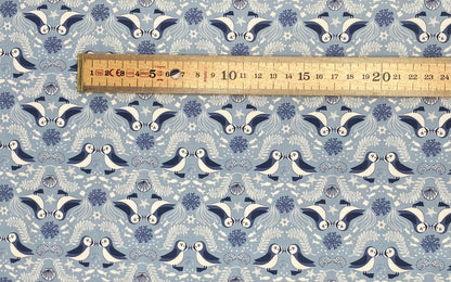 Mirrored puffin blue