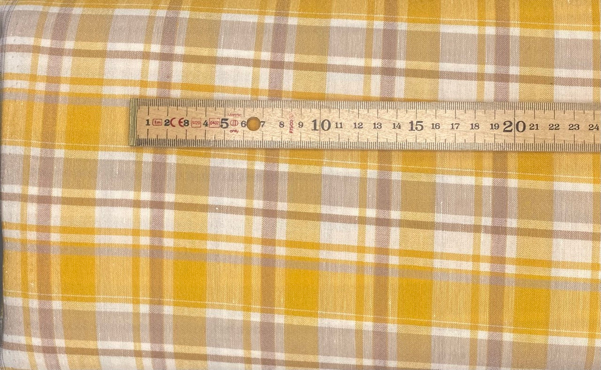 Lemon Check - Linen Mix