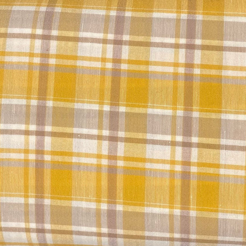 Lemon Check - Linen Mix