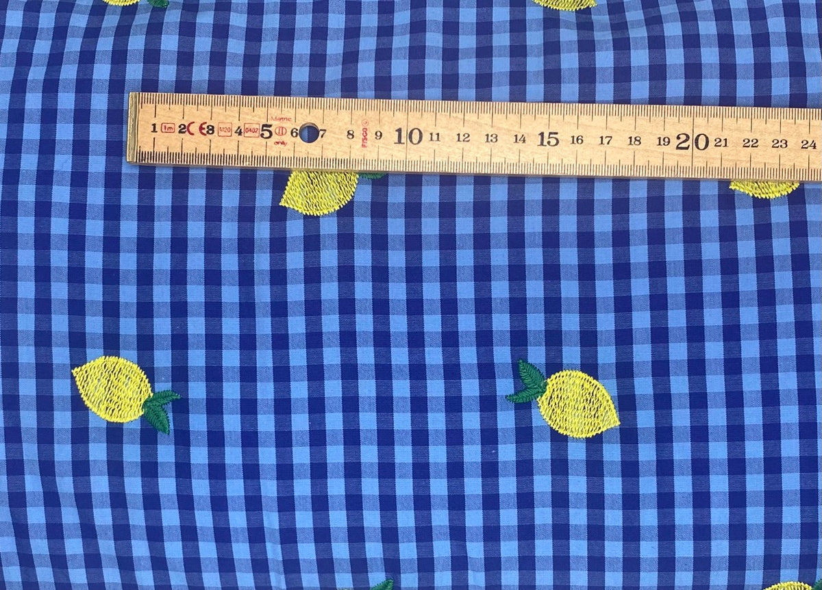 Embroidered Lemon Gingham