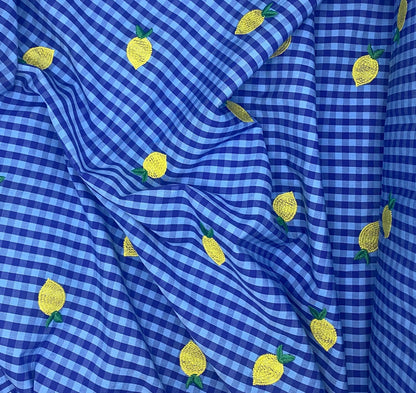 Embroidered Lemon Gingham