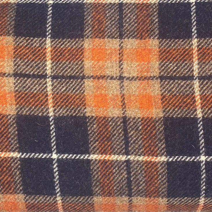 Navy and Amber Check - Wool