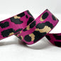 Hot Pink Leopard Print Webbing - 38mm