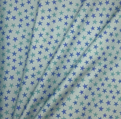 Aqua starfish on sea green