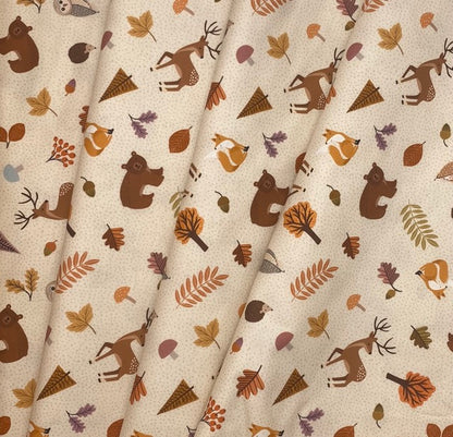 Nature trail creatures on warm cream