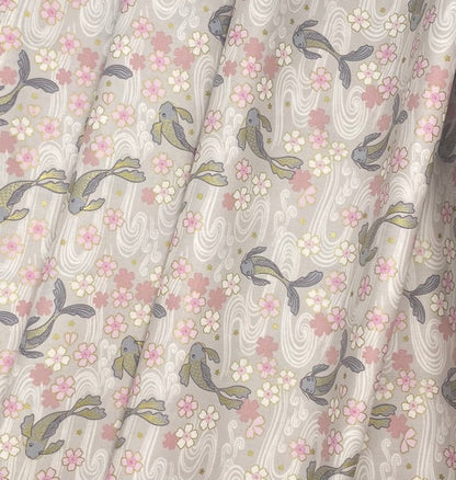 Sakura koi on warm neutral with gold metallic