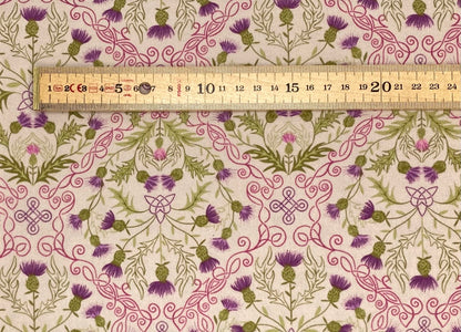 Purple thistle on natural - Flannel