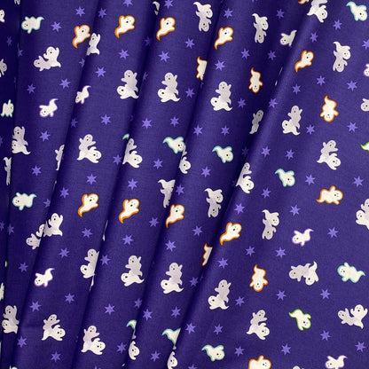 Spooky ghosts on blue