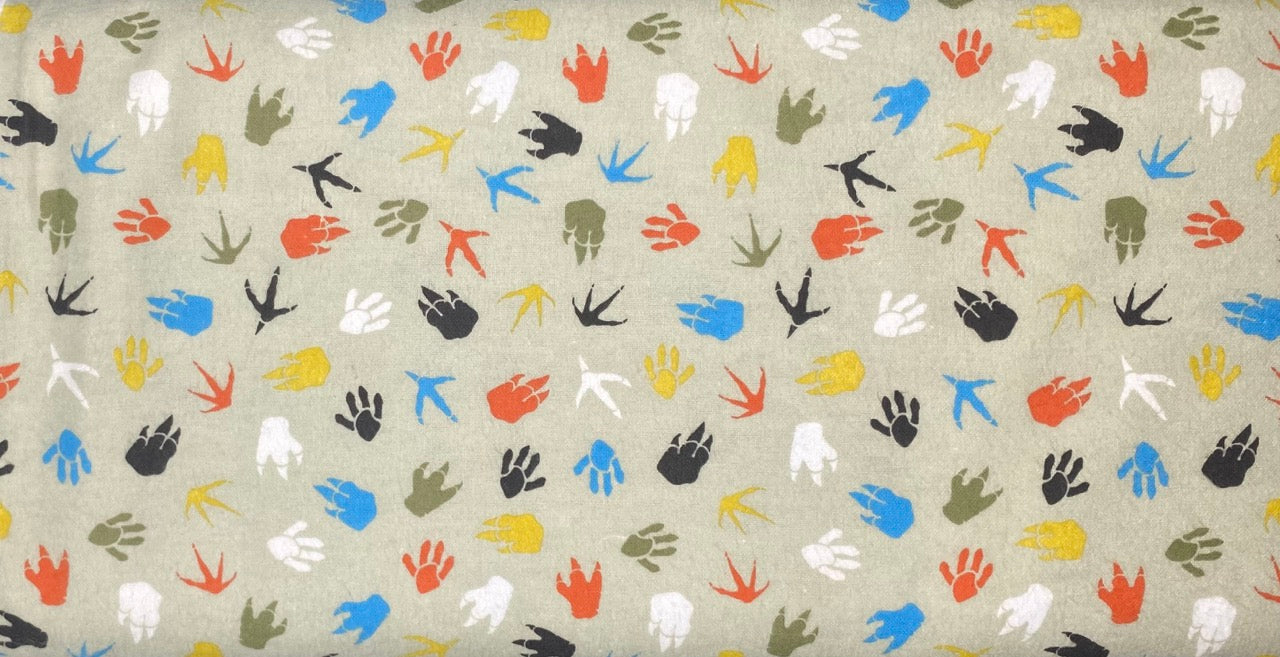 Totally Roarsome Footprints - Flannel