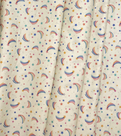 Shooting rainbow stars on cream