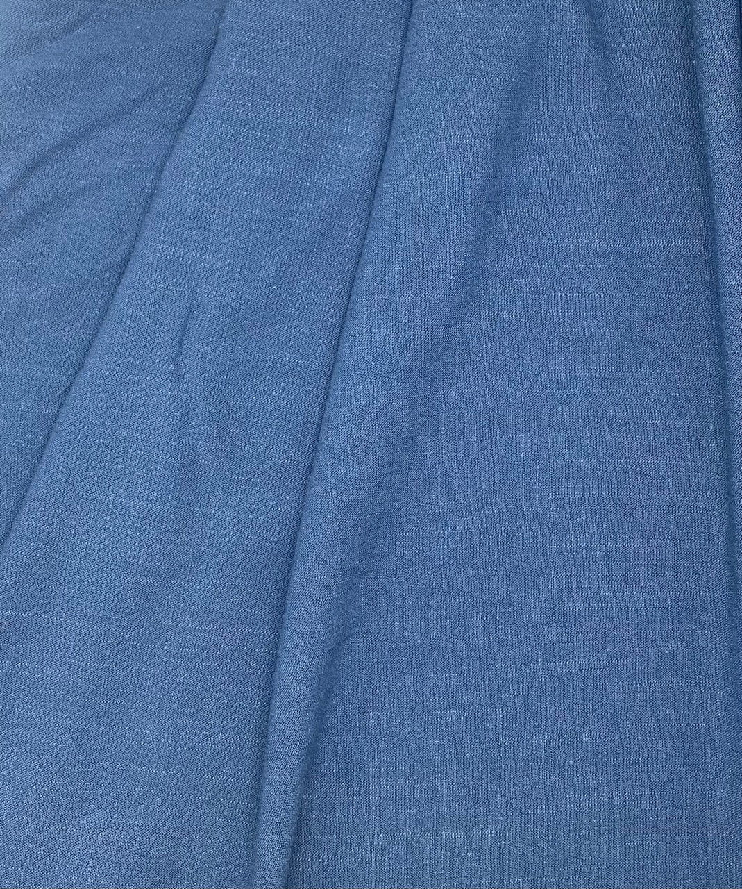 Navy Viscose Linen Mix