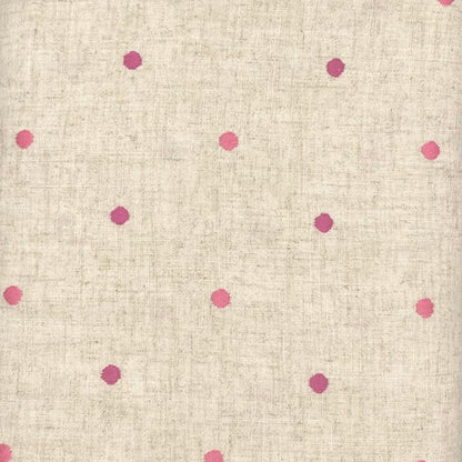 Pink Polkadot - Viscose Linen Mix