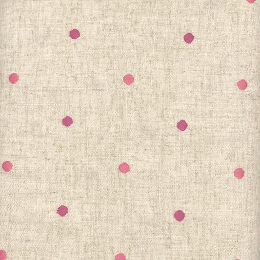 Pink Polkadot - Viscose Linen Mix