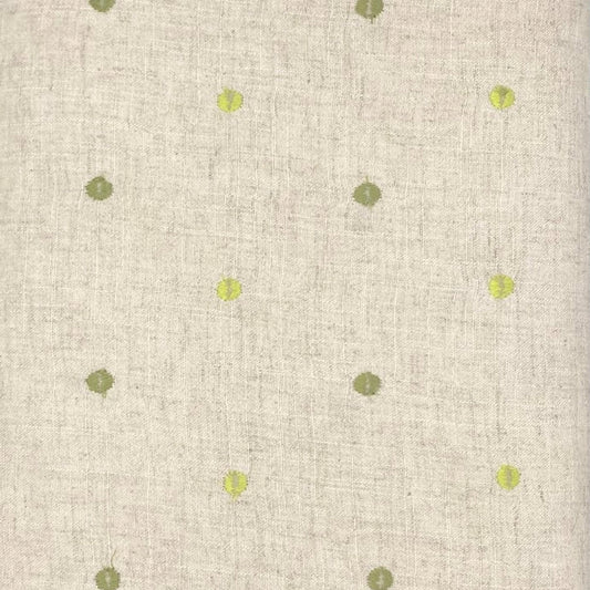 Green Polkadot - Viscose Linen Mix