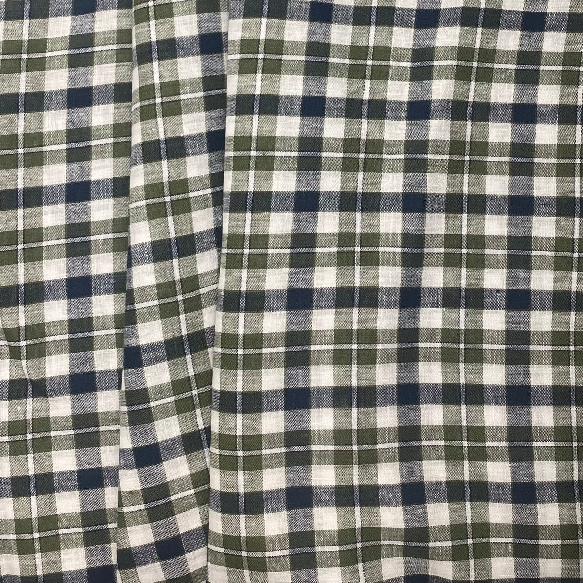 Green& Blue Check - Linen