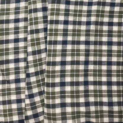 Green& Blue Check - Linen