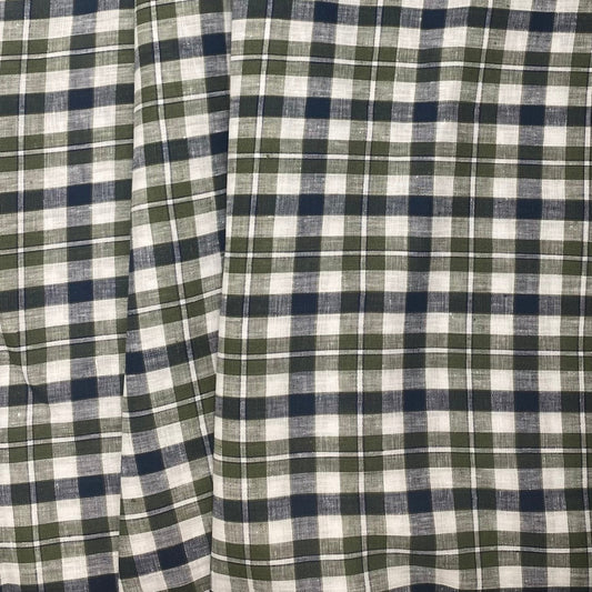 Green& Blue Check - Linen