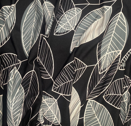 Large Leaf Print - Stretch Viscose