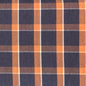 Navy and Orange Check - Cotton