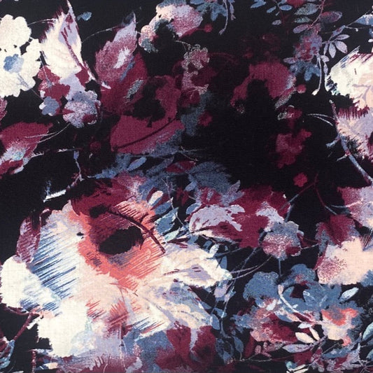 Abstract Maroon Flower - Viscose