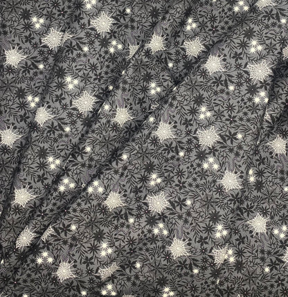 Floral cobwebs on grey