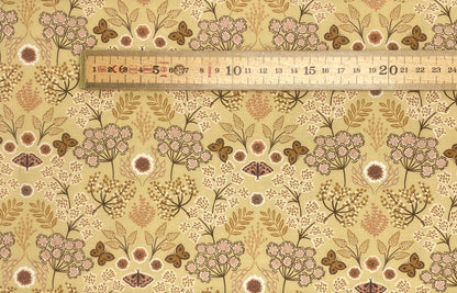 Large floral butterfly on warm gold