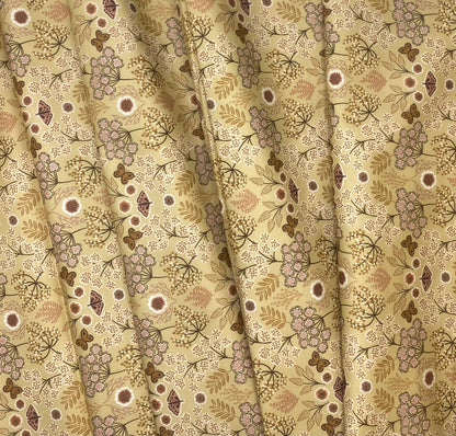 Large floral butterfly on warm gold