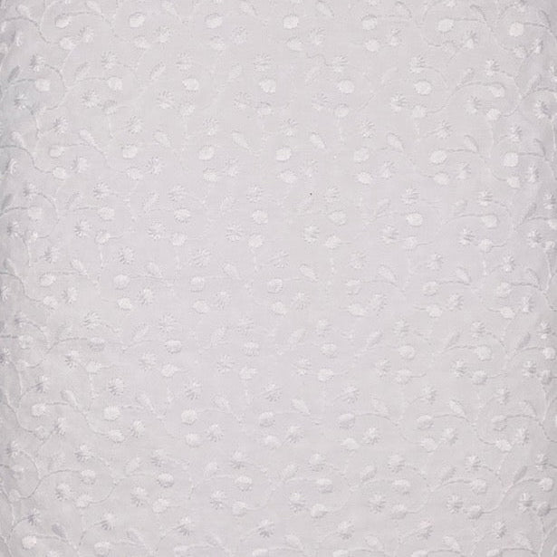 White Vine Embroidered poly cotton