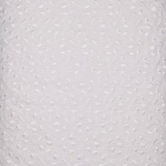 White Vine Embroidered poly cotton
