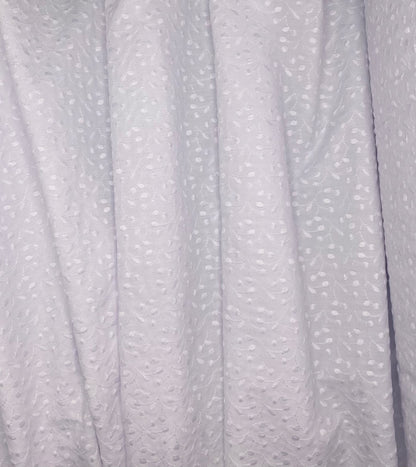 White Vine Embroidered poly cotton